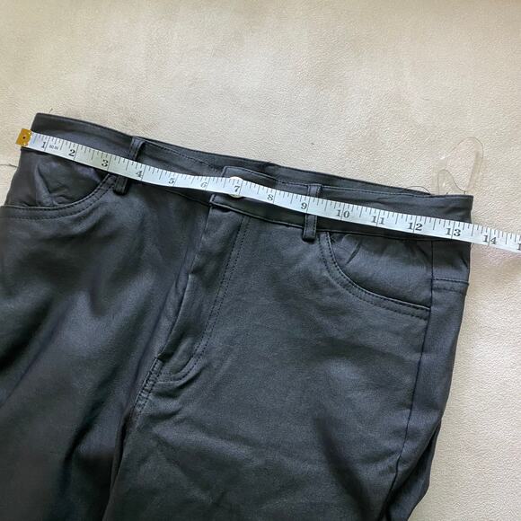 PPLA Jackie Faux Leather Style Knit Moto Pants Size Medium EUC Stretch Black - Picture 9 of 11